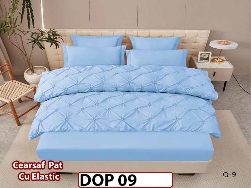 Lenjerie din Finet 6 piese cu pliuri cu Cearceaf Elastic - DOP09
