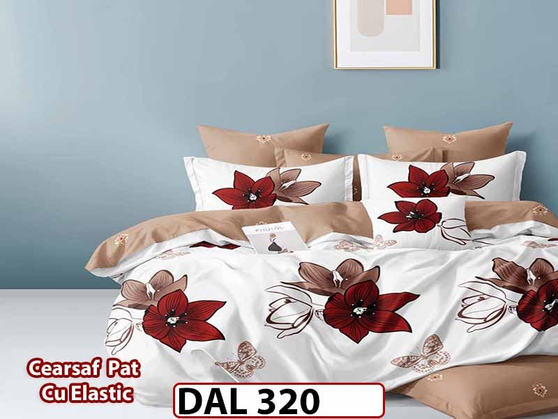 Lenjerie din finet cu 6 piese si cearceaf cu Elastic - DAL320