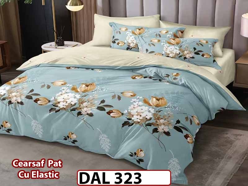 Lenjerie din finet cu 6 piese si cearceaf cu Elastic - DAL323