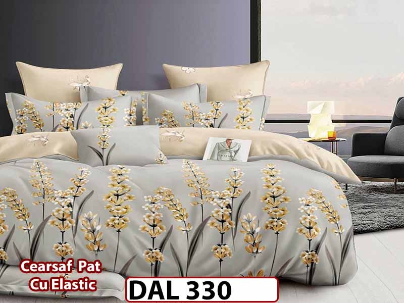 Lenjerie din finet cu 6 piese si cearceaf cu Elastic - DAL330