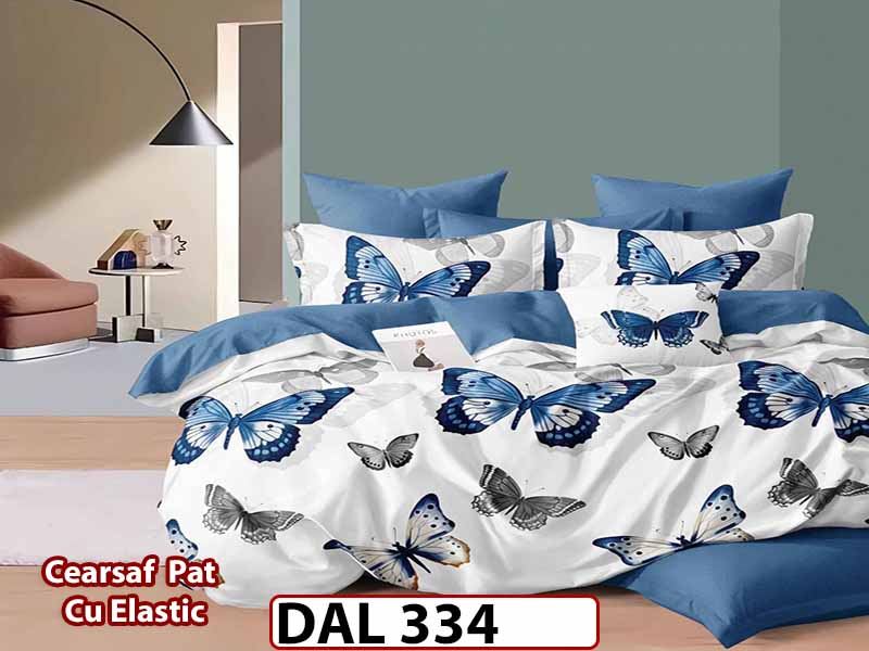 Lenjerie din finet cu 6 piese si cearceaf cu Elastic - DAL334