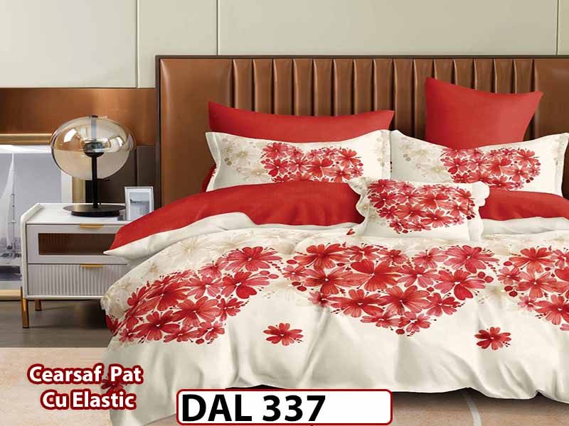 Lenjerie din finet cu 6 piese si cearceaf cu Elastic - DAL337