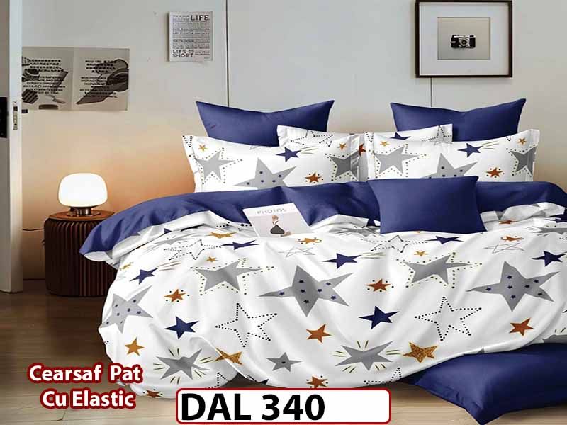 Lenjerie din finet cu 6 piese si cearceaf cu Elastic - DAL340