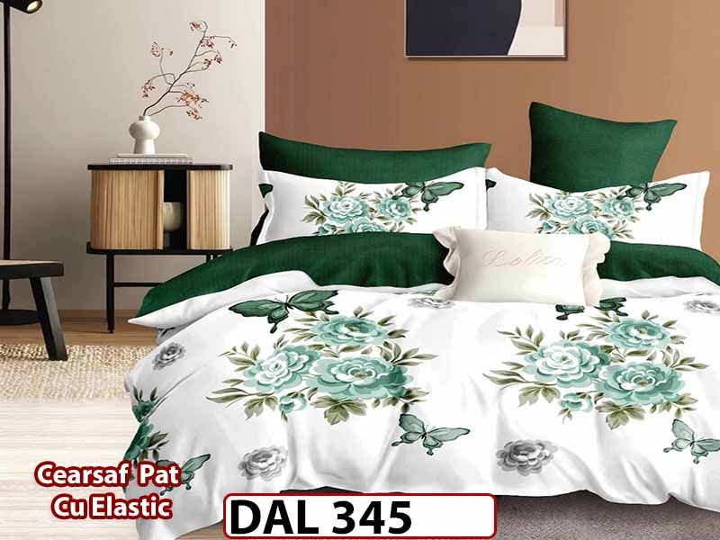 Lenjerie din finet cu 6 piese si cearceaf cu Elastic - DAL345