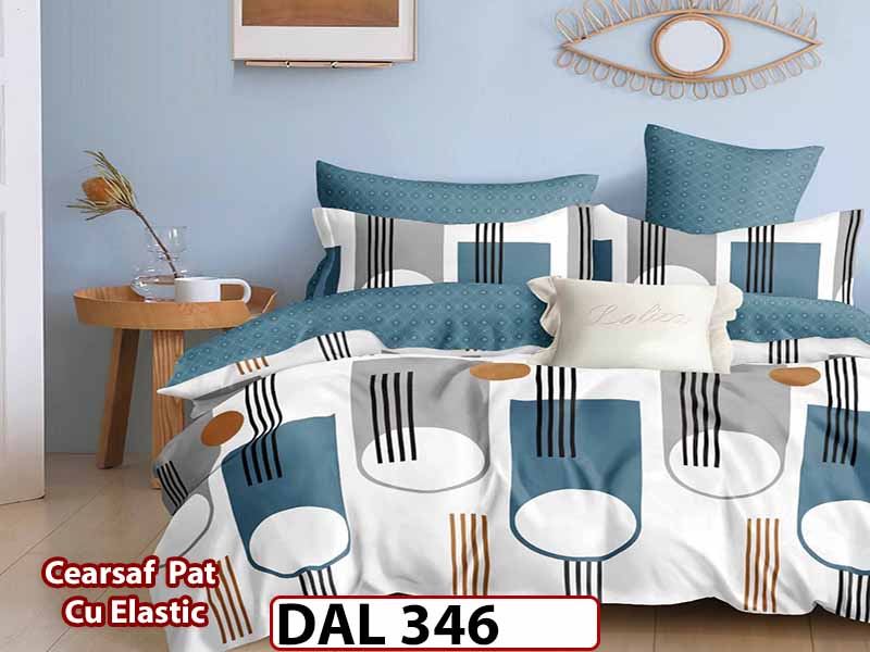 Lenjerie din finet cu 6 piese si cearceaf cu Elastic - DAL346