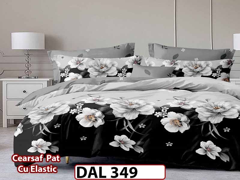 Lenjerie din finet cu 6 piese si cearceaf cu Elastic - DAL349