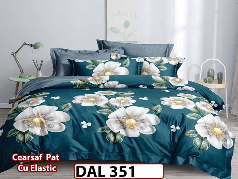 Lenjerie din finet cu 6 piese si cearceaf cu Elastic - DAL351