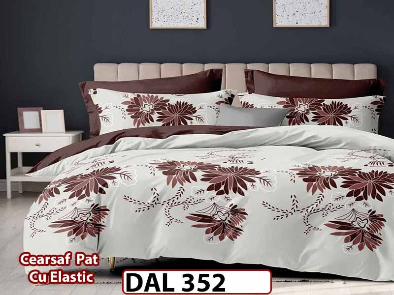 Lenjerie din finet cu 6 piese si cearceaf cu Elastic - DAL352