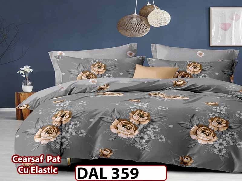 Lenjerie din finet cu 6 piese si cearceaf cu Elastic - DAL359