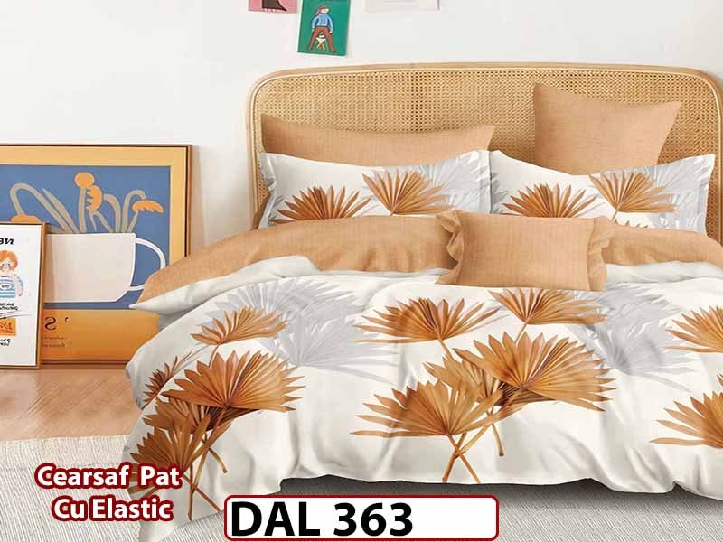 Lenjerie din finet cu 6 piese si cearceaf cu Elastic - DAL363