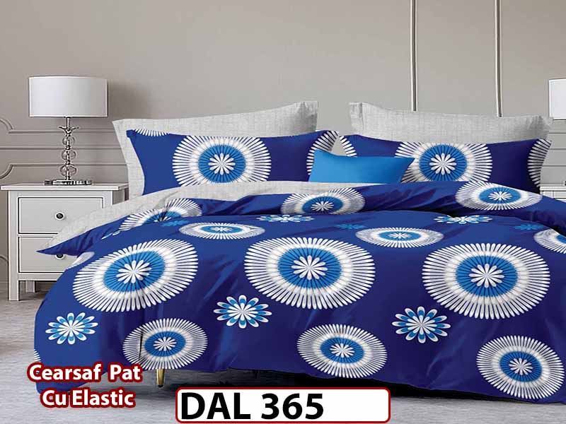 Lenjerie din finet cu 6 piese si cearceaf cu Elastic - DAL365