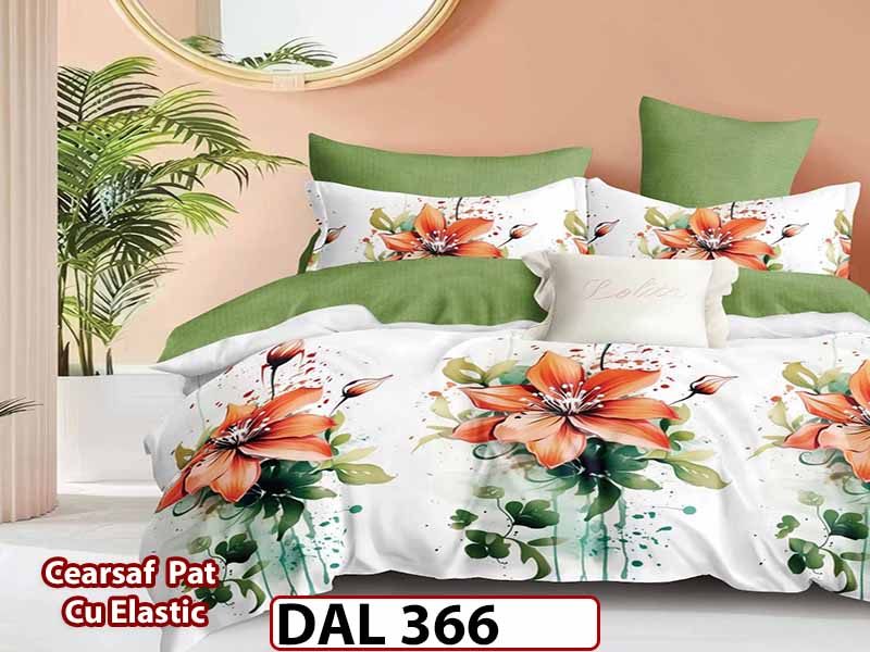 Lenjerie din finet cu 6 piese si cearceaf cu Elastic - DAL366