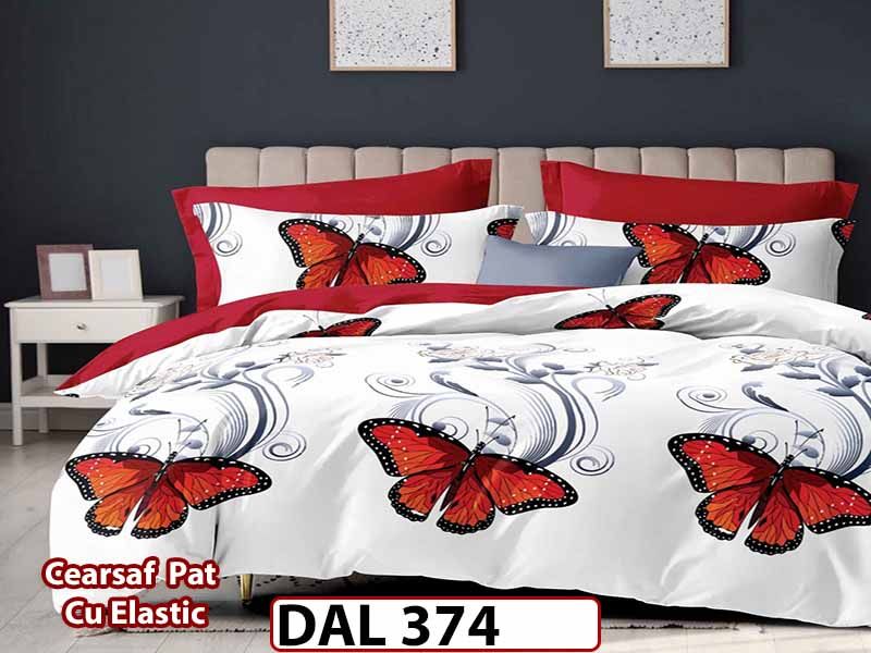 Lenjerie din finet cu 6 piese si cearceaf cu Elastic - DAL374