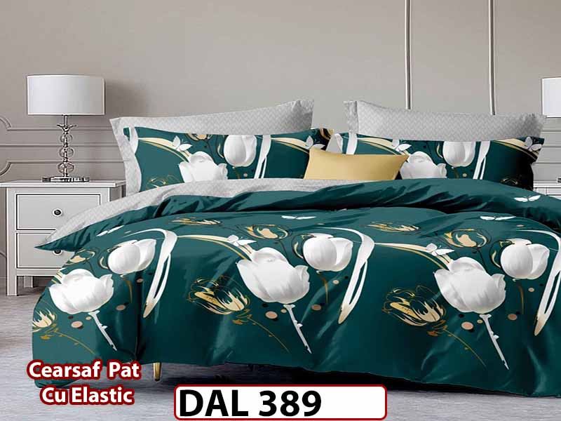 Lenjerie din finet cu 6 piese si cearceaf cu Elastic - DAL389