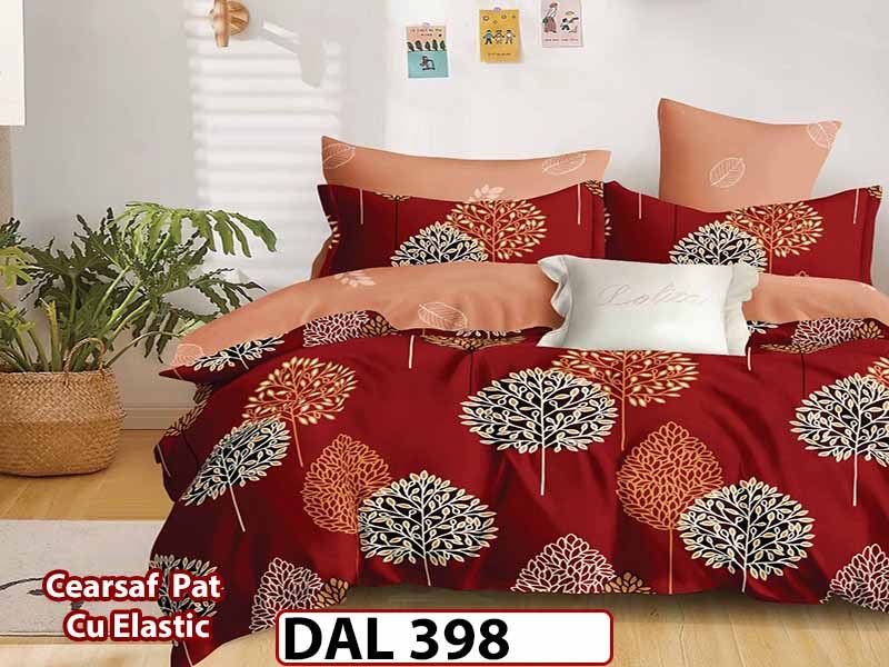 Lenjerie din finet cu 6 piese si cearceaf cu Elastic - DAL398