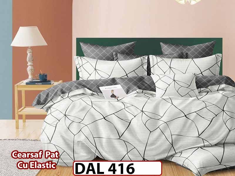 Lenjerie din finet cu 6 piese si cearceaf cu Elastic - DAL416
