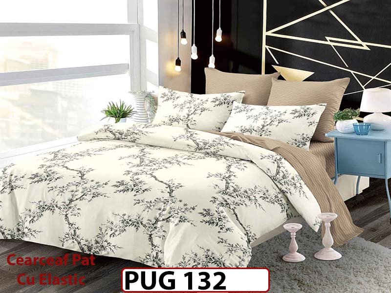 Lenjerie din finet 6 piese si cearceaf cu Elastic - PUG132