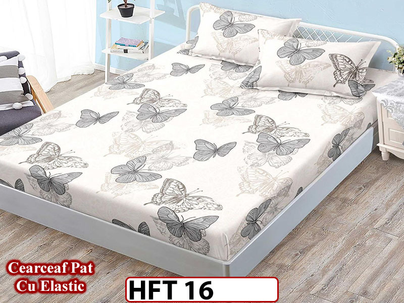 Husa de Pat din Finet + 2 Fete de Perne - Saltea 180x200 - Pat 2 Persoane - HFT16
