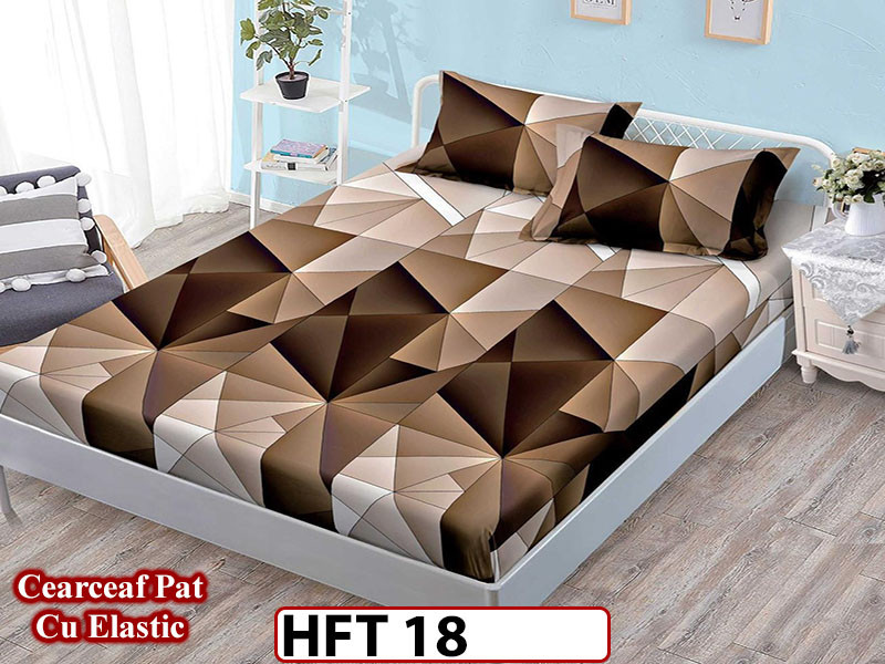 Husa de Pat din Finet + 2 Fete de Perne - Saltea 180x200 - Pat 2 Persoane - HFT18