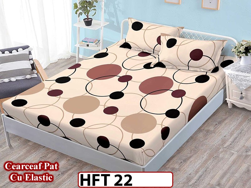 Husa de Pat din Finet + 2 Fete de Perne - Saltea 180x200 - Pat 2 Persoane - HFT22