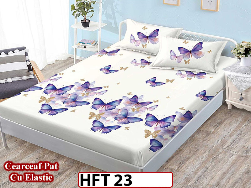 Husa de Pat din Finet + 2 Fete de Perne - Saltea 180x200 - Pat 2 Persoane - HFT23