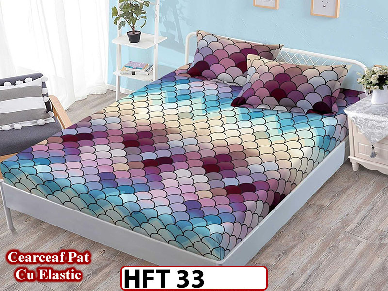 Husa de Pat din Finet + 2 Fete de Perne - Saltea 180x200 - Pat 2 Persoane - HFT33