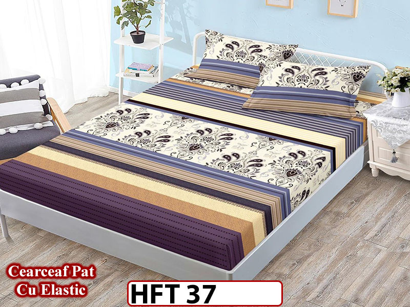 Husa de Pat din Finet + 2 Fete de Perne - Saltea 180x200 - Pat 2 Persoane - HFT37
