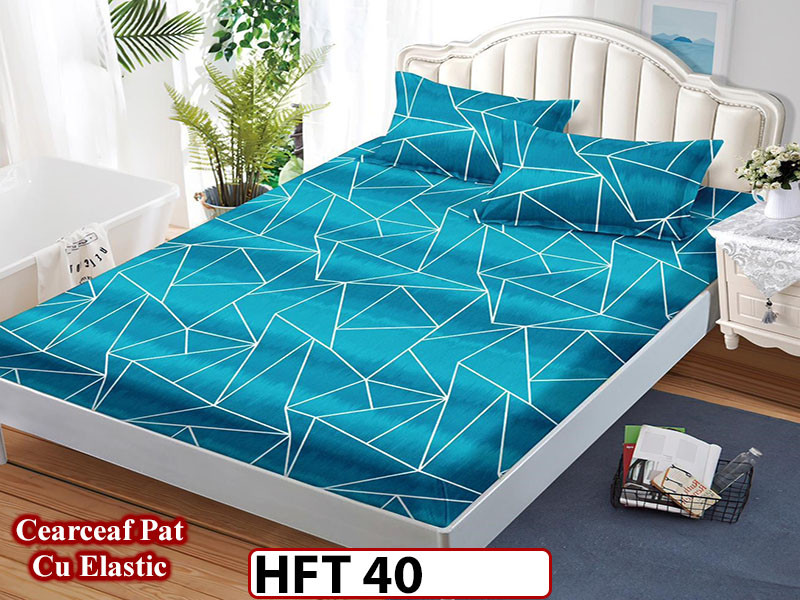 Husa de Pat din Finet + 2 Fete de Perne - Saltea 180x200 - Pat 2 Persoane - HFT40