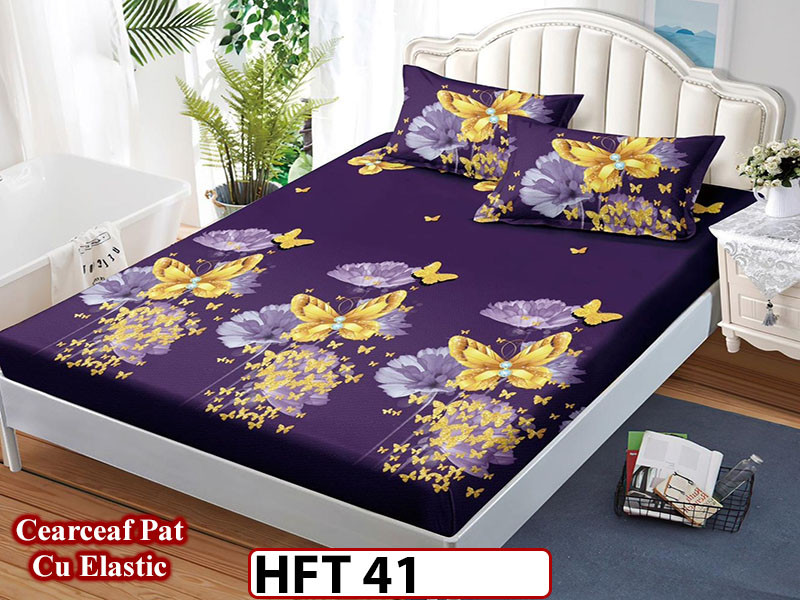 Husa de Pat din Finet + 2 Fete de Perne - Saltea 180x200 - Pat 2 Persoane - HFT41