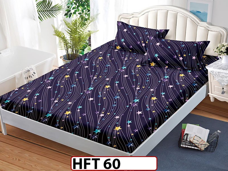 Husa de Pat din Finet + 2 Fete de Perne - Saltea 180x200 - Pat 2 Persoane - HFT60