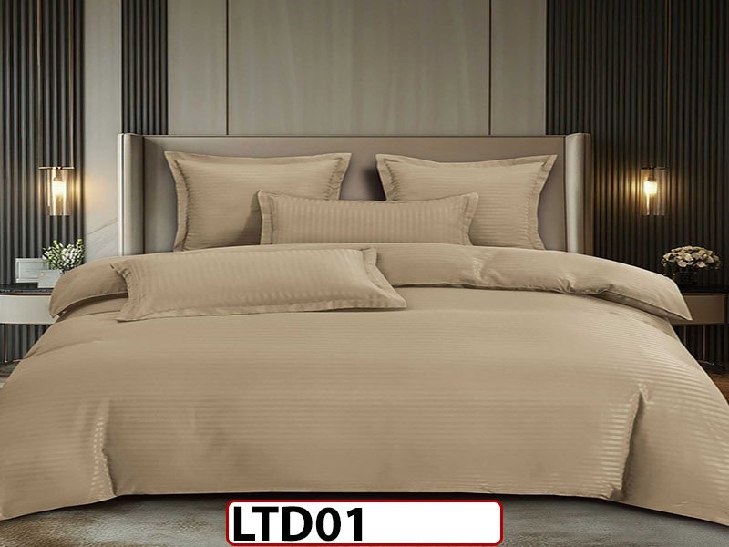 Lenjerie din damasc finet cu 6 piese, cearceaf cu elastic - LTD01