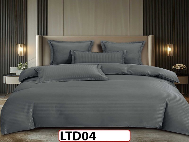 Lenjerie din damasc finet cu 6 piese, cearceaf cu elastic - LTD04