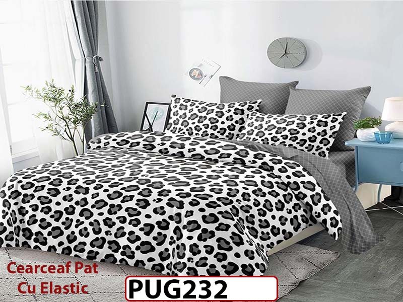 Lenjerie din finet 6 piese si cearceaf cu Elastic - PUG232