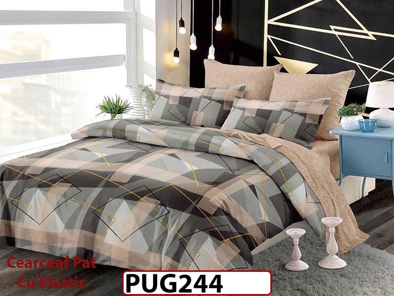 Lenjerie din finet 6 piese si cearceaf cu Elastic - PUG244