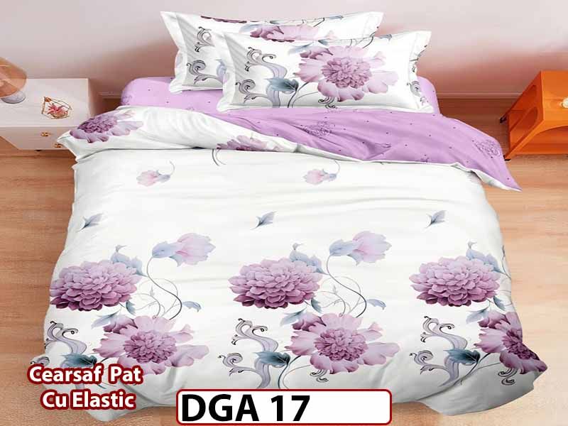 Lenjerie din finet 4 piese 1 Persoana Cearceaf cu Elastec - DGA 17