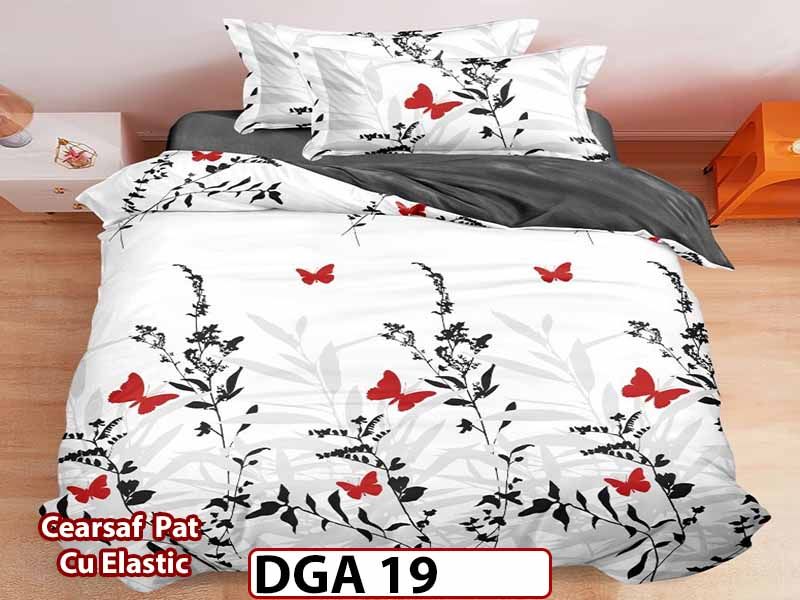 Lenjerie din finet 4 piese 1 Persoana Cearceaf cu Elastec - DGA 19