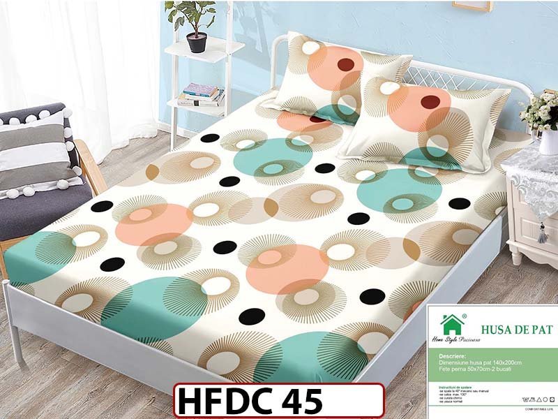 Husa de Pat din Finet + 2 Fete de Perne - Saltea 140x200 - Pat 2 Persoane -HFDC45