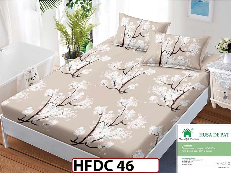 Husa de Pat din Finet + 2 Fete de Perne - Saltea 140x200 - Pat 2 Persoane -HFDC46