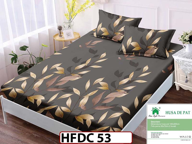 Husa de Pat din Finet + 2 Fete de Perne - Saltea 140x200 - Pat 2 Persoane -HFDC53