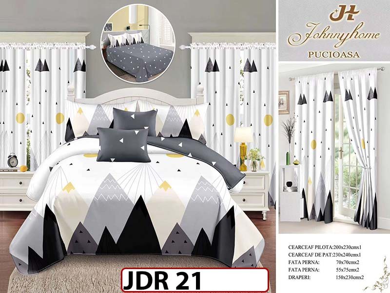Lenjerie din finet 8 piese cu Draperii - JDR21