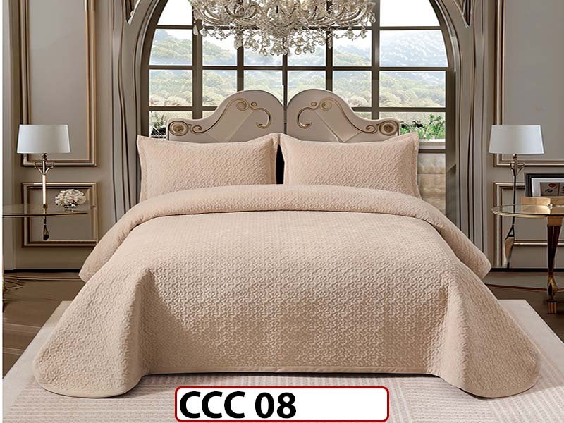 Cuvertura pat dublu, 3 piese, Catifea Luxury Matlasata, CCC08