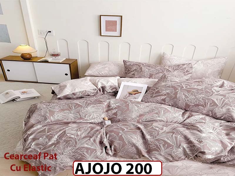 Lenjerie din finet 6 piese si cearceaf cu Elastic - AJOJO200