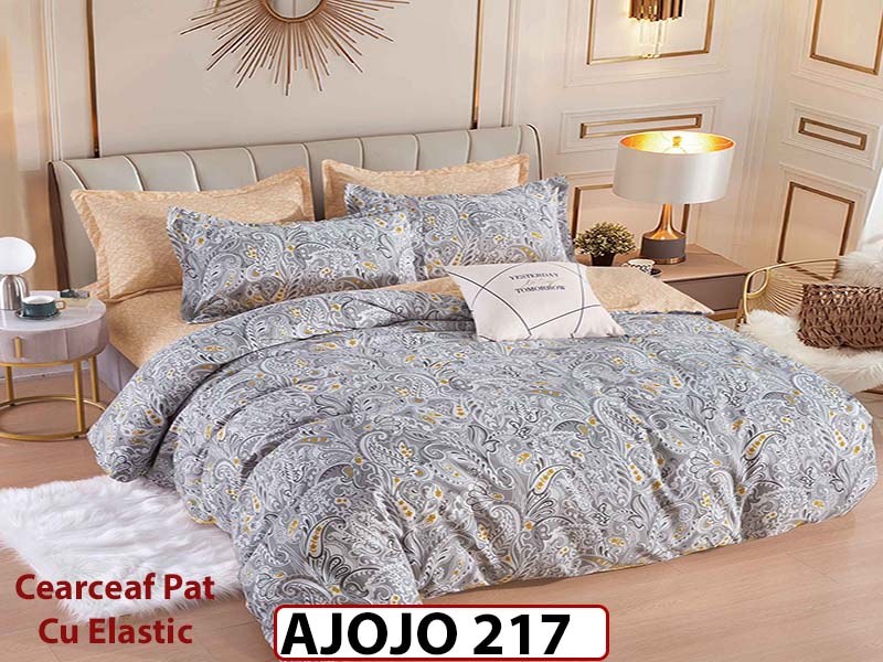 Lenjerie din finet 6 piese si cearceaf cu Elastic - AJOJO217