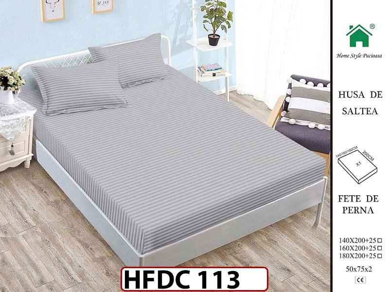 Husa de Pat din Finet + 2 Fete de Perne - Saltea 140x200 - Pat 2 Persoane -HFDC113