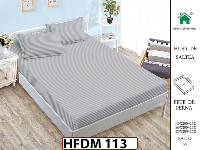Husa de Pat din Finet + 2 Fete de Perne - Saltea 160x200 - Pat 2 Persoane - HFDM113