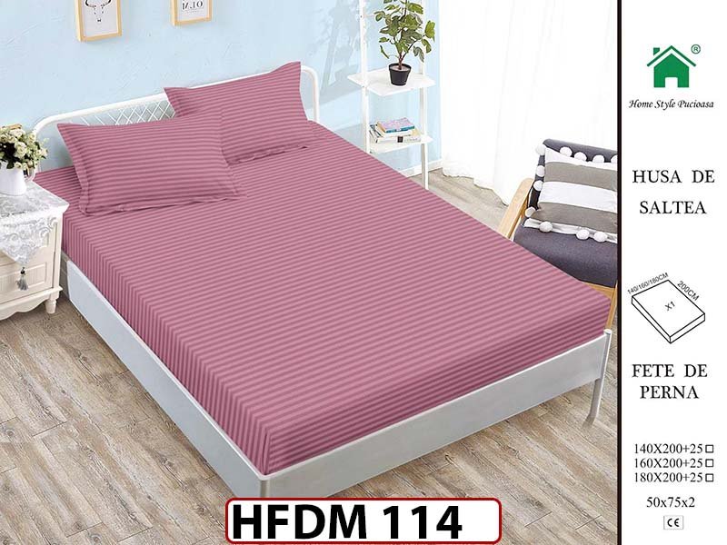 Husa de Pat din Finet + 2 Fete de Perne - Saltea 160x200 - Pat 2 Persoane - HFDM114