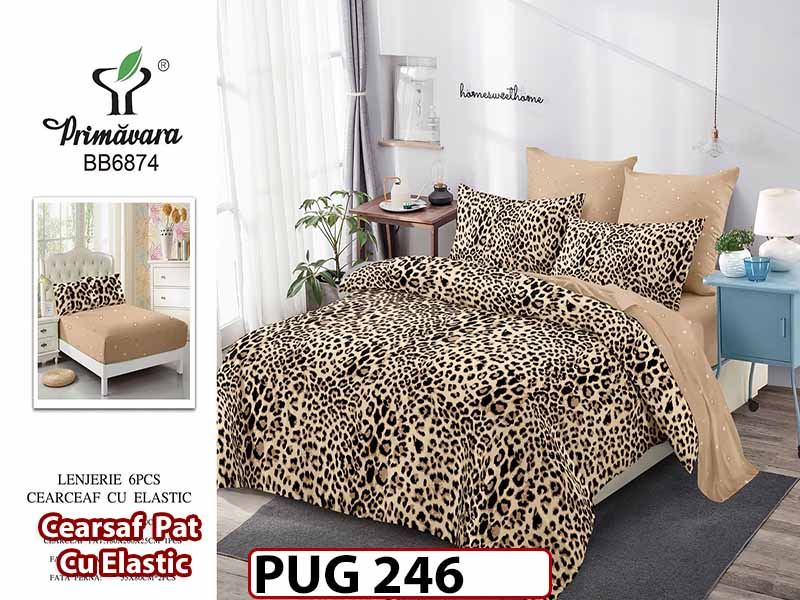 Lenjerie din finet 6 piese si cearceaf cu Elastic - PUG246