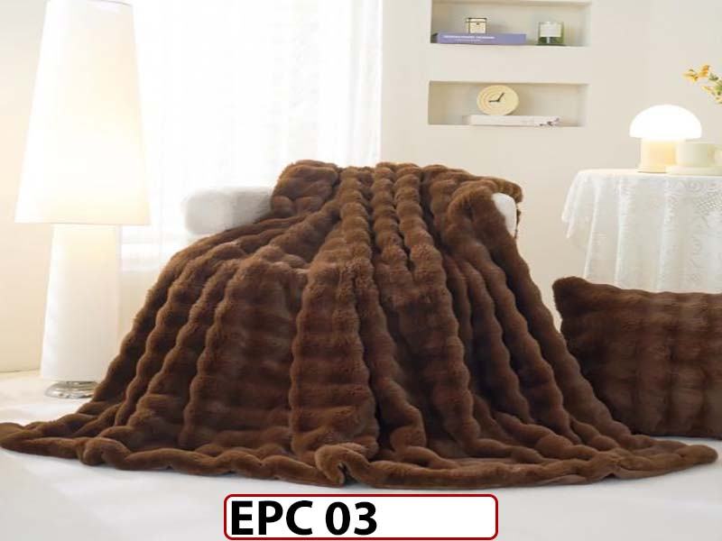 Patura Pufoasa din Blanita Artificiala Tip Iepure cu Fermoar- EPC03