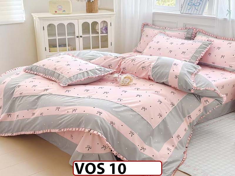 Lenjerie DELUXE din Bumbac Finetat cu volanase - VOS 10