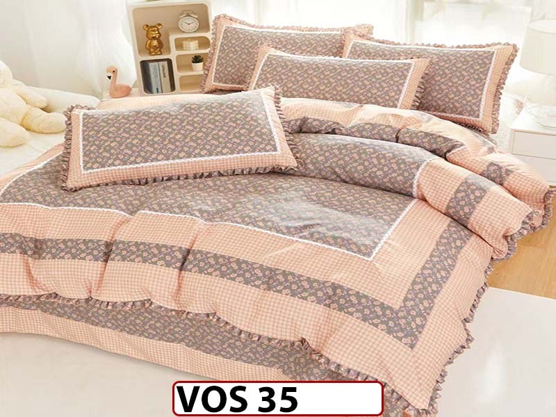 Lenjerie DELUXE din Bumbac Finetat cu volanase - VOS 35